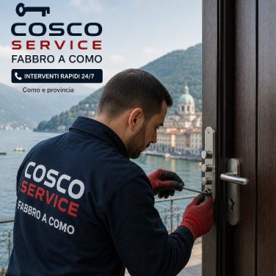 Fabbro a Como per emergenze, foto di un fabbro a lavoro