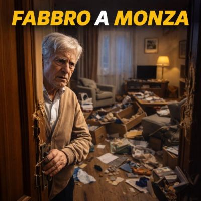 Uomo anziano con porta distrutta, ci sono stati i ladri in casa